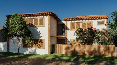 Um oásis particular por trás de uma fachada caiçara típica da região sul da Bahia. A casa DS foi projetada para um terreno que tem frente para duas ruas.